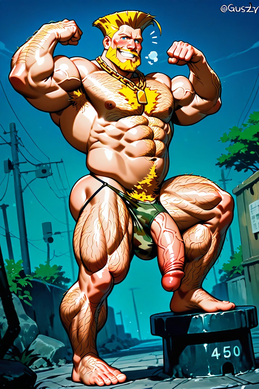 Showing The Shaft Of The Penis And Pubic Hair, Muscular, ポニー・ペニス ゲイAIポルノ