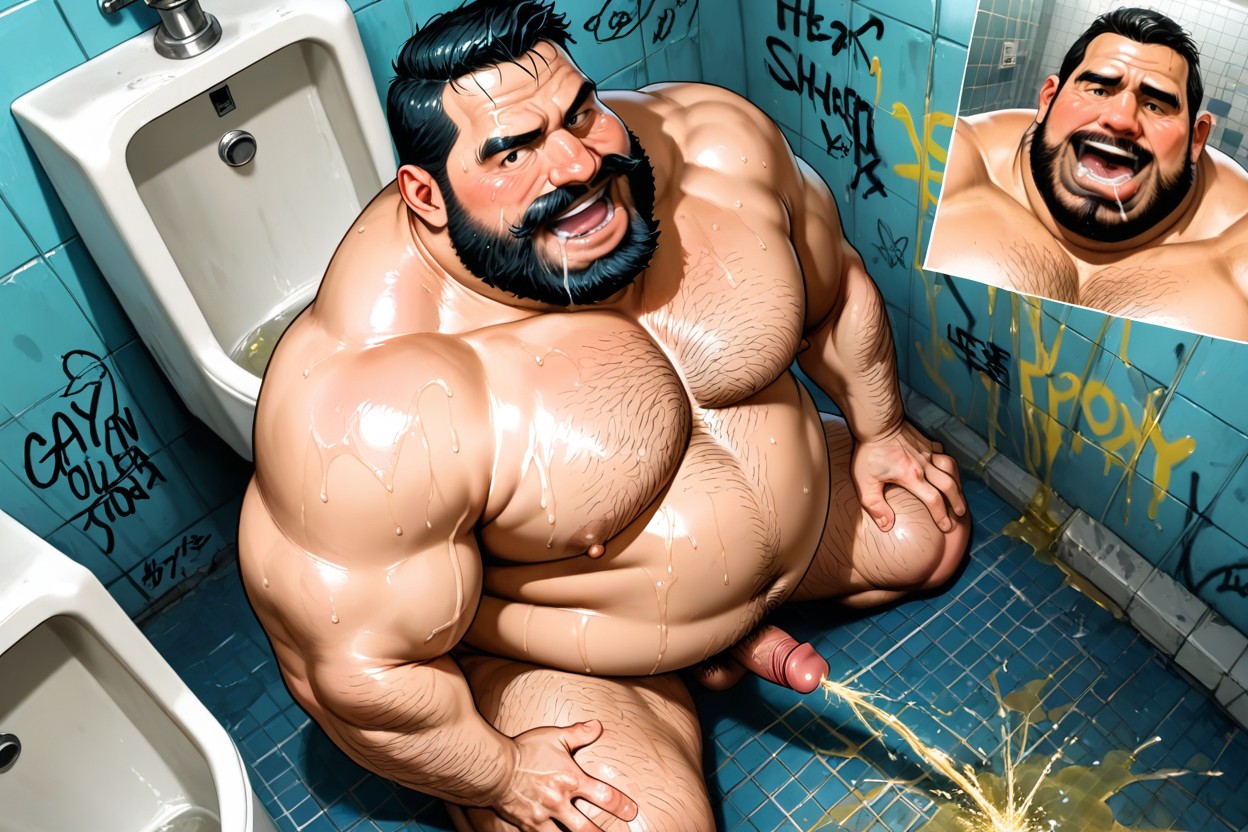 Many Peolpe Around, Kneeling, Bdsm 게이 AI 포르노