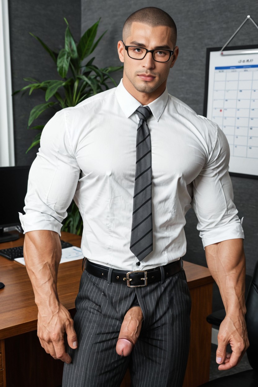 Black Belt, Hard Penis, Taupe Pinstripe Trousers AI同性戀黃片