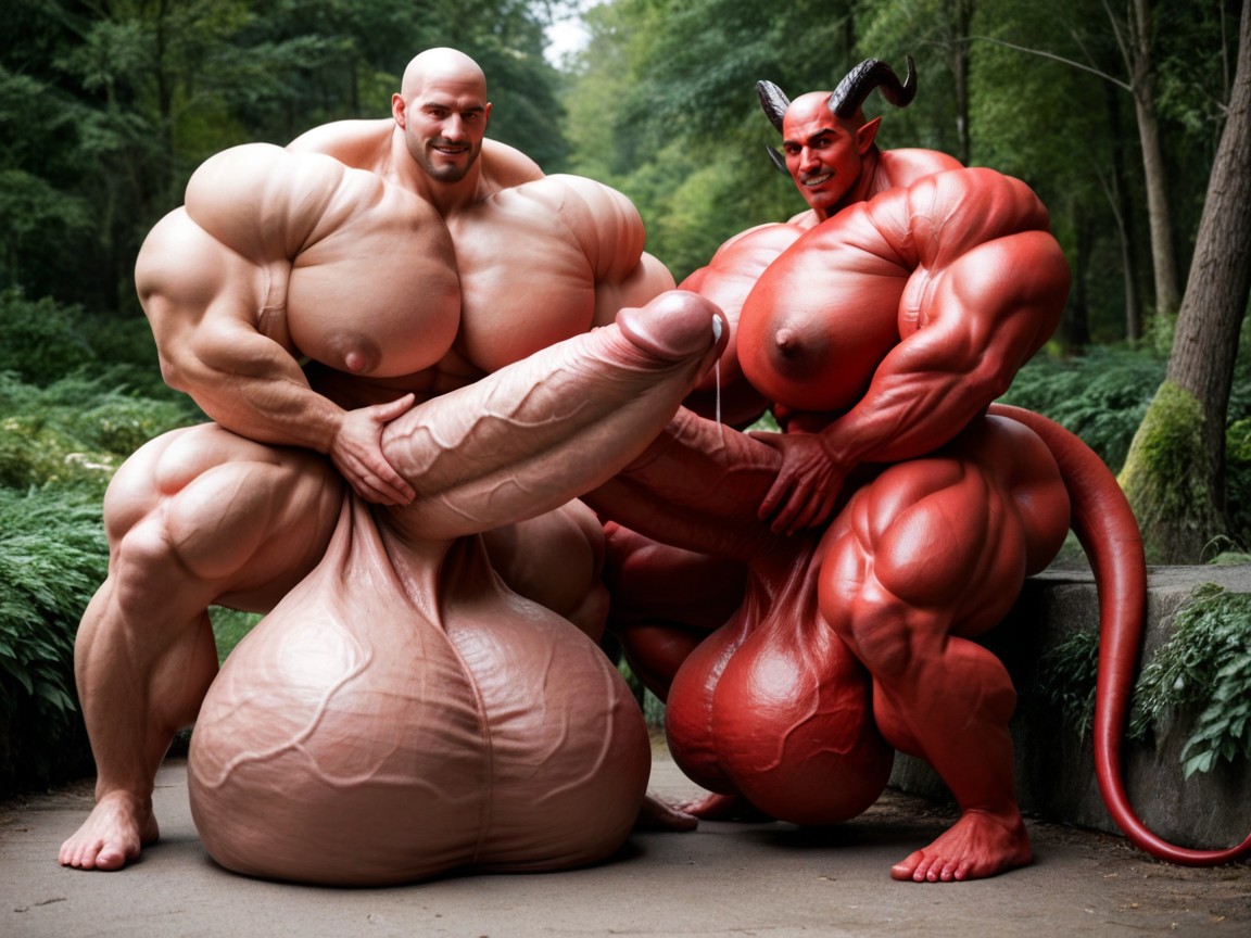 Muscle Growth, Red Devil, Hyper Veiny Muscles ゲイAIポルノ