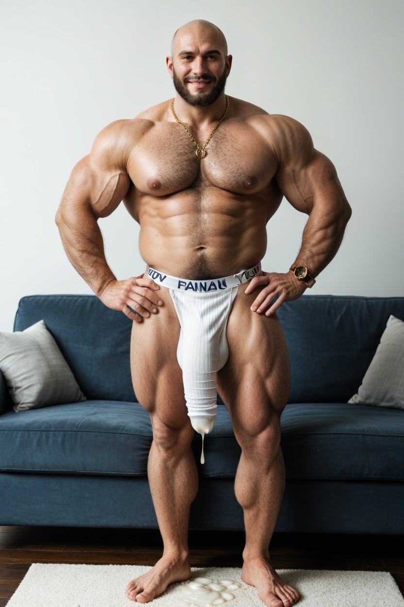 Protuberância Do Pénis, Penis Does Not Poke Out Of Jockstrap, Extra Large Penis Bulge Pornografia gay com IA