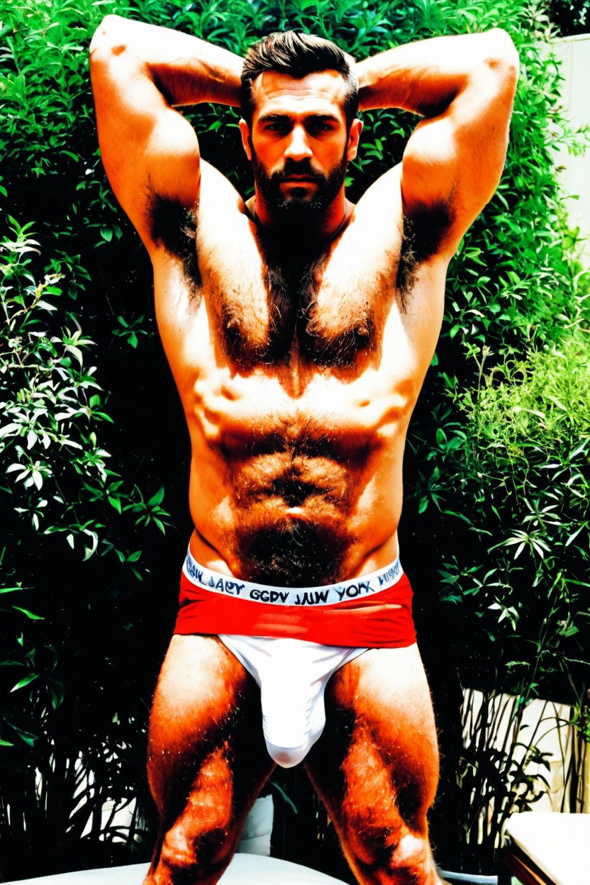Highly Detailed Jock Strap, Multiple Penis Length By, Hyper Curved Penis Bulge ゲイAIポルノ