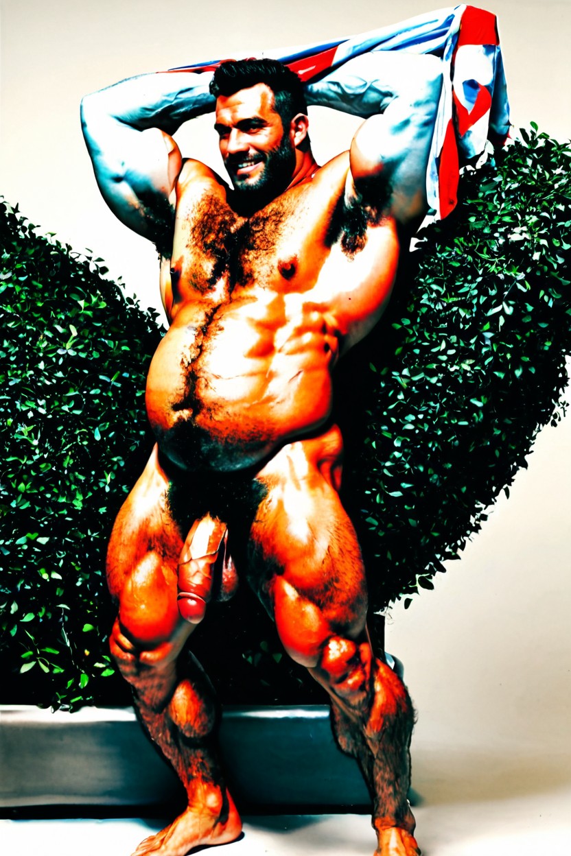 Inflated Belly, Buzzcut Haircut Random Hair Color, Armpit Hair Bushes AI同性戀黃片