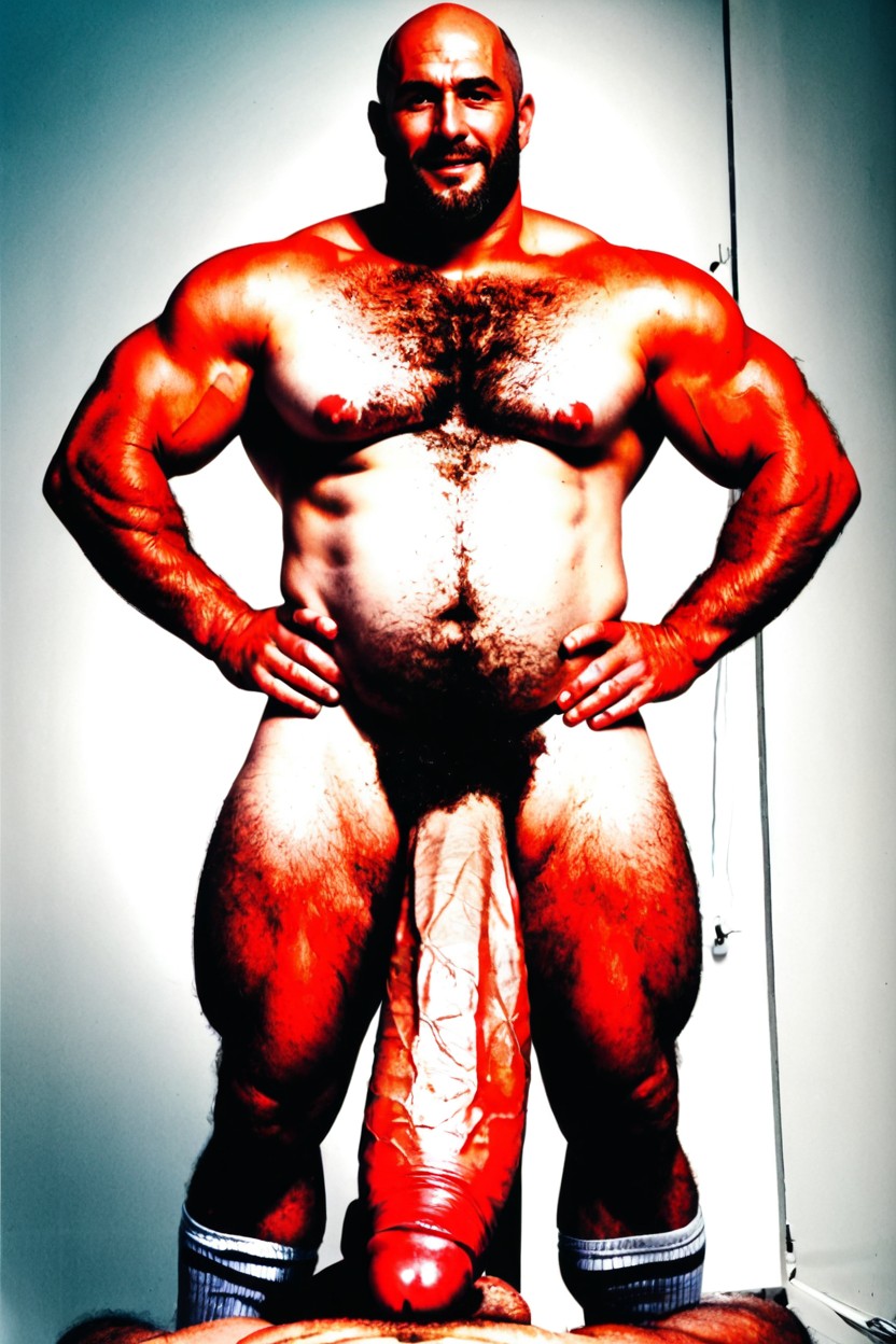 Hairy Muscles, Masculine Face, Hyper Nipples AI同性戀黃片