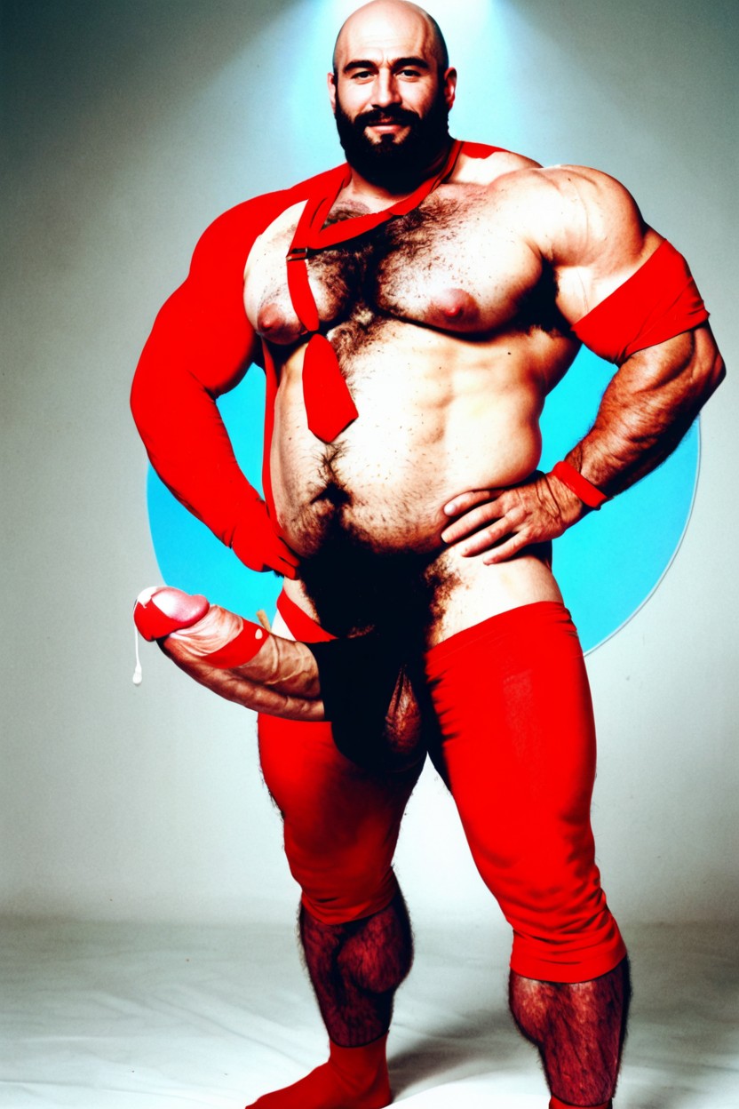 Standing, Inflated Pecs, Facial Stubble AI Gay Porn