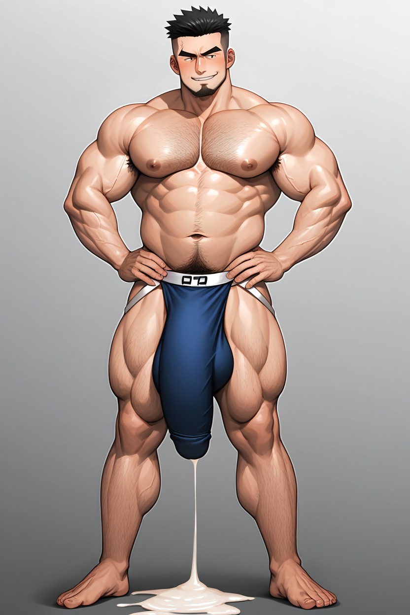 Giant Glans, 검은색, 두꺼운 체형 게이 AI 포르노