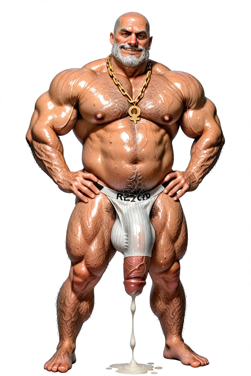Giant Glans, Pelo En Pecho, Penis Does Not Poke Out Of Jockstrap Porno gay IA