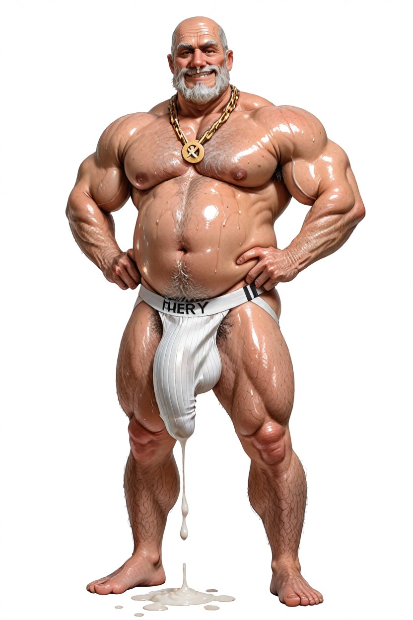 Highly Detailed Jock Strap, Giant Nipples, 음모 게이 AI 포르노