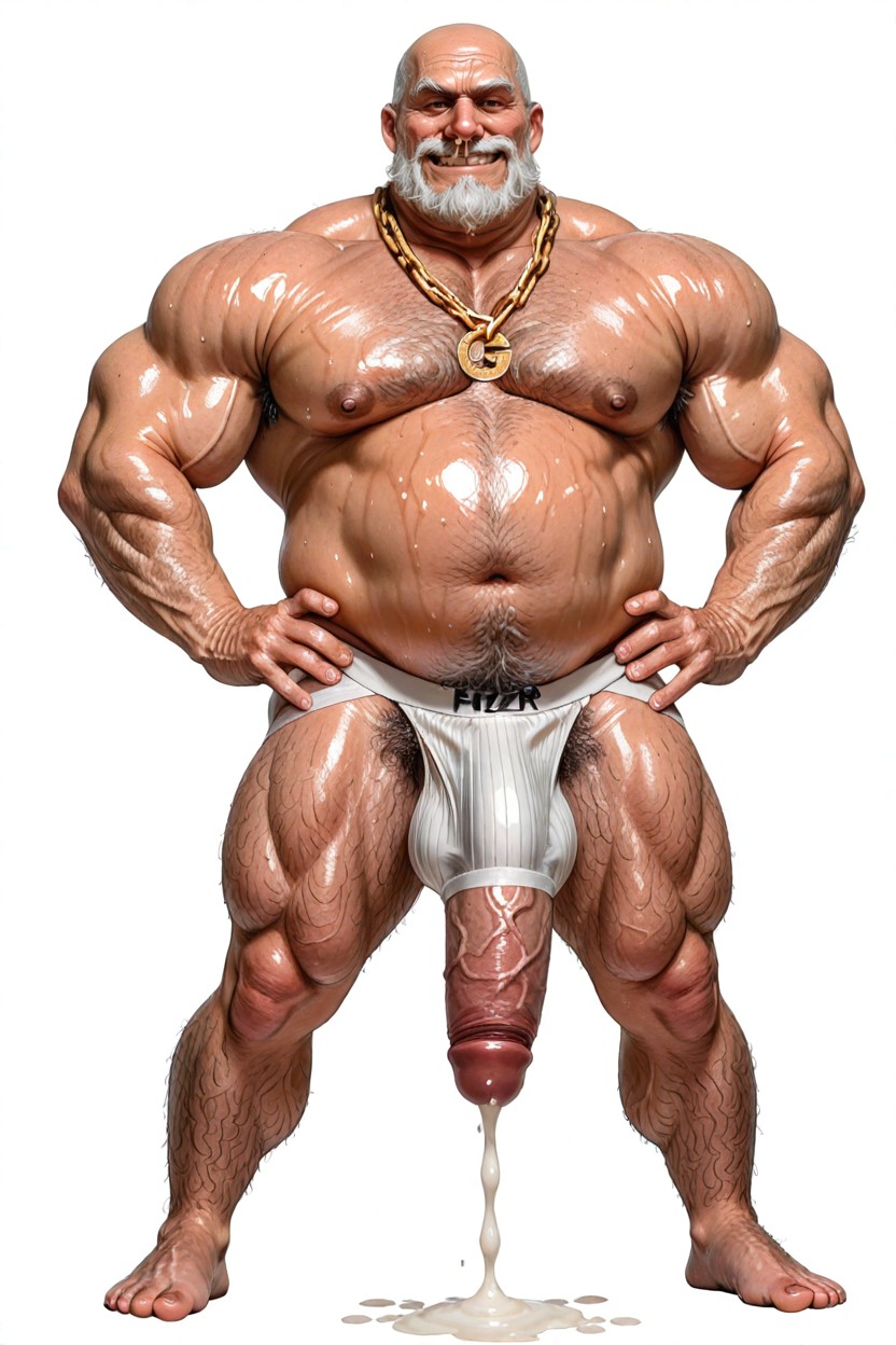엄청나게 긴 하이퍼 페니스, Penis Bulge Sagging Excessively Far Down To Floor, Muscle Gut Body 게이 AI 포르노