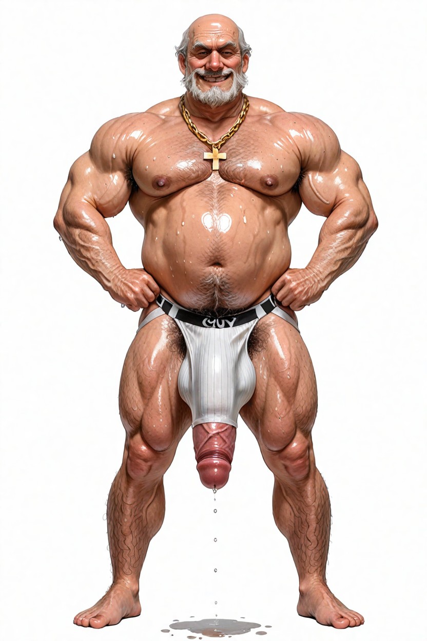 Mains Sur Les Hanches, Excessive Body Hair, Rapado Porno gay IA