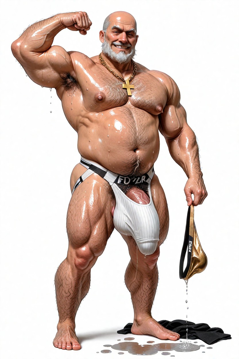 Extra Large Penis Bulge, Bottom Of Bulge Is Shaped Like Giant Glans, Penis Bulge Sagging Excessively Low Stretching Fabric Aggressively 게이 AI 포르노