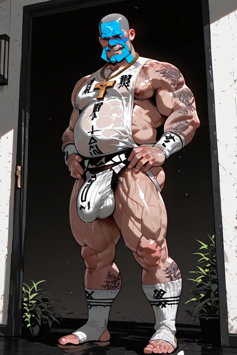 Highly Detailed Jock Strap, 포니 페니스, 전신 게이 AI 포르노