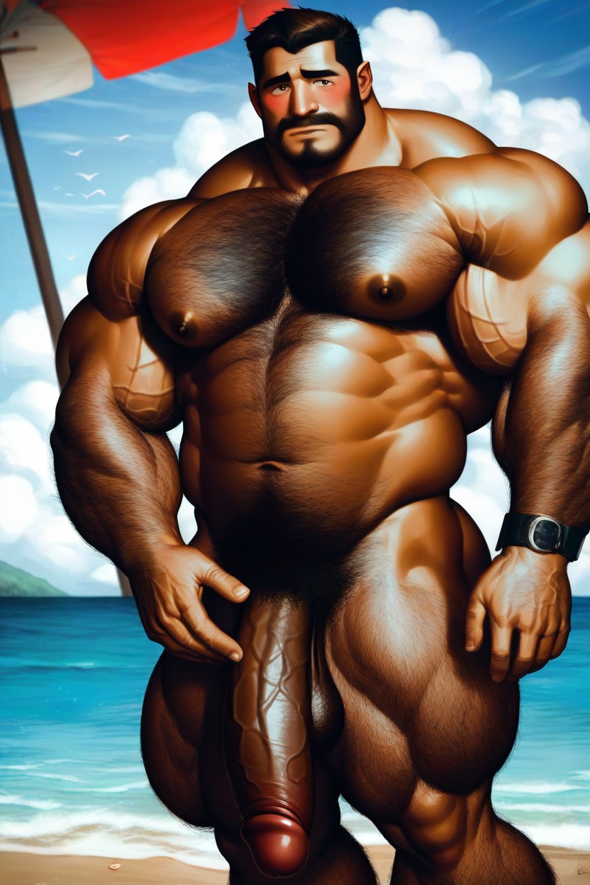 Bushy Hairy Chest, Thick Mutton Chops, Erection Porno gay IA
