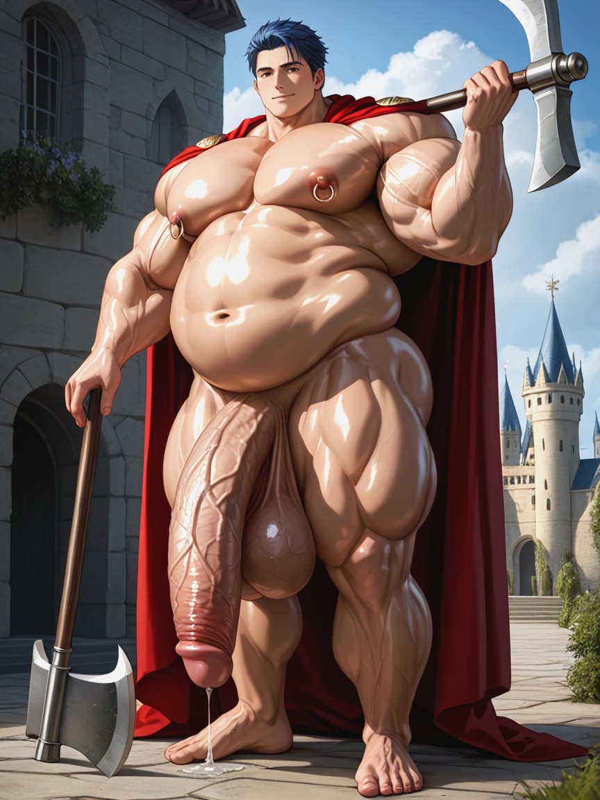 Hyper Pecs, Wide Hips, Oiled Skin AI Gay Porn