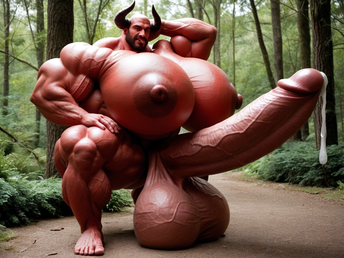 하이퍼 하체 무거운, Balls Bigger Than Human, Hyper Puffy Cock 게이 AI 포르노