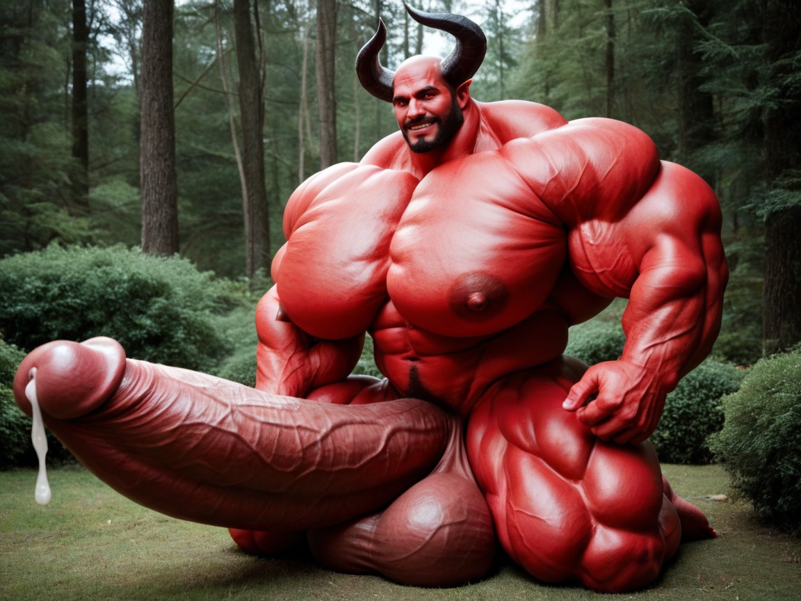 Massive Oversized Hyper Testicles, Hyper Massive Oversized Muscles, Red Skin AI同性戀黃片