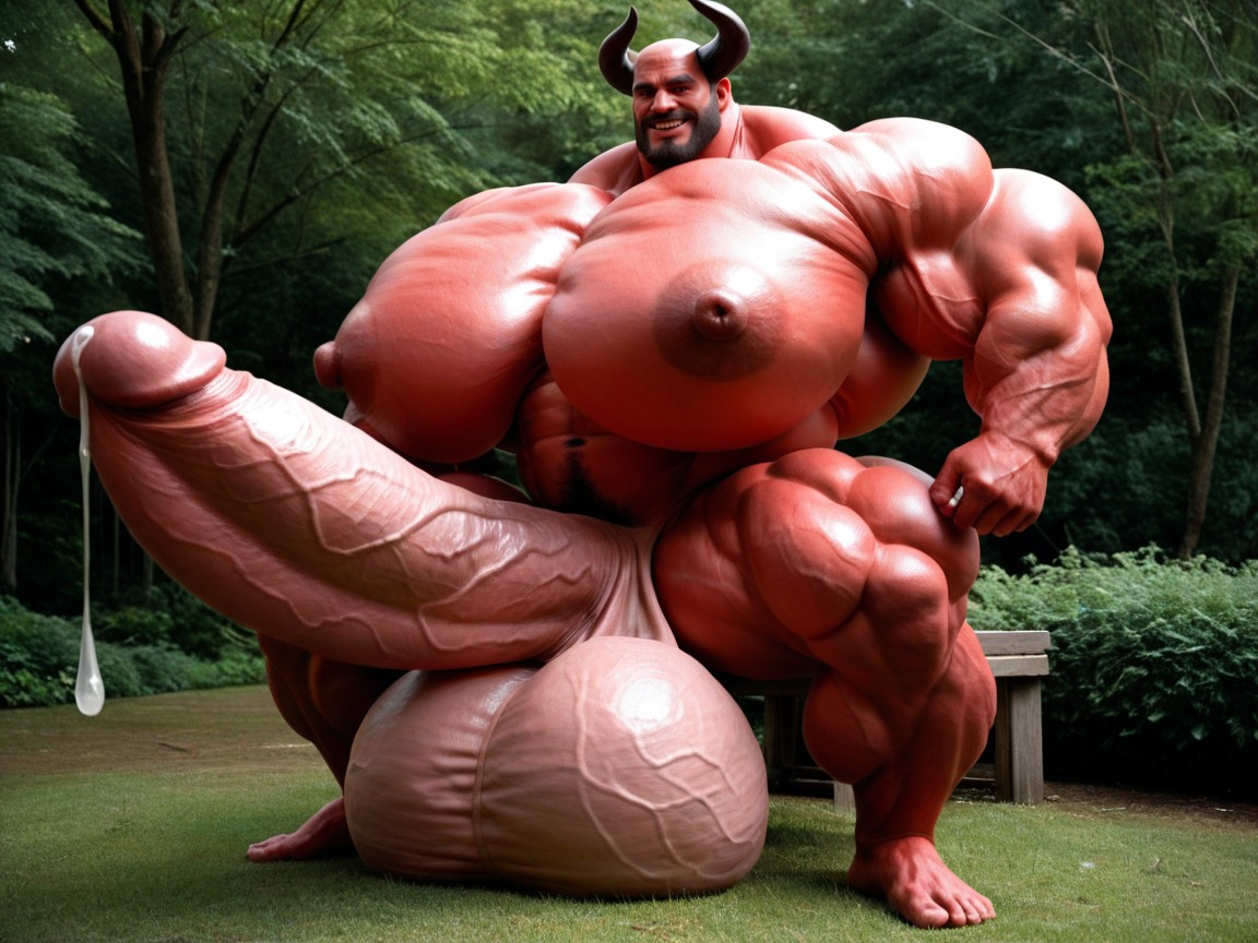 흥분한 얼굴, 숲, Massive Oversized Hyper Testicles 게이 AI 포르노