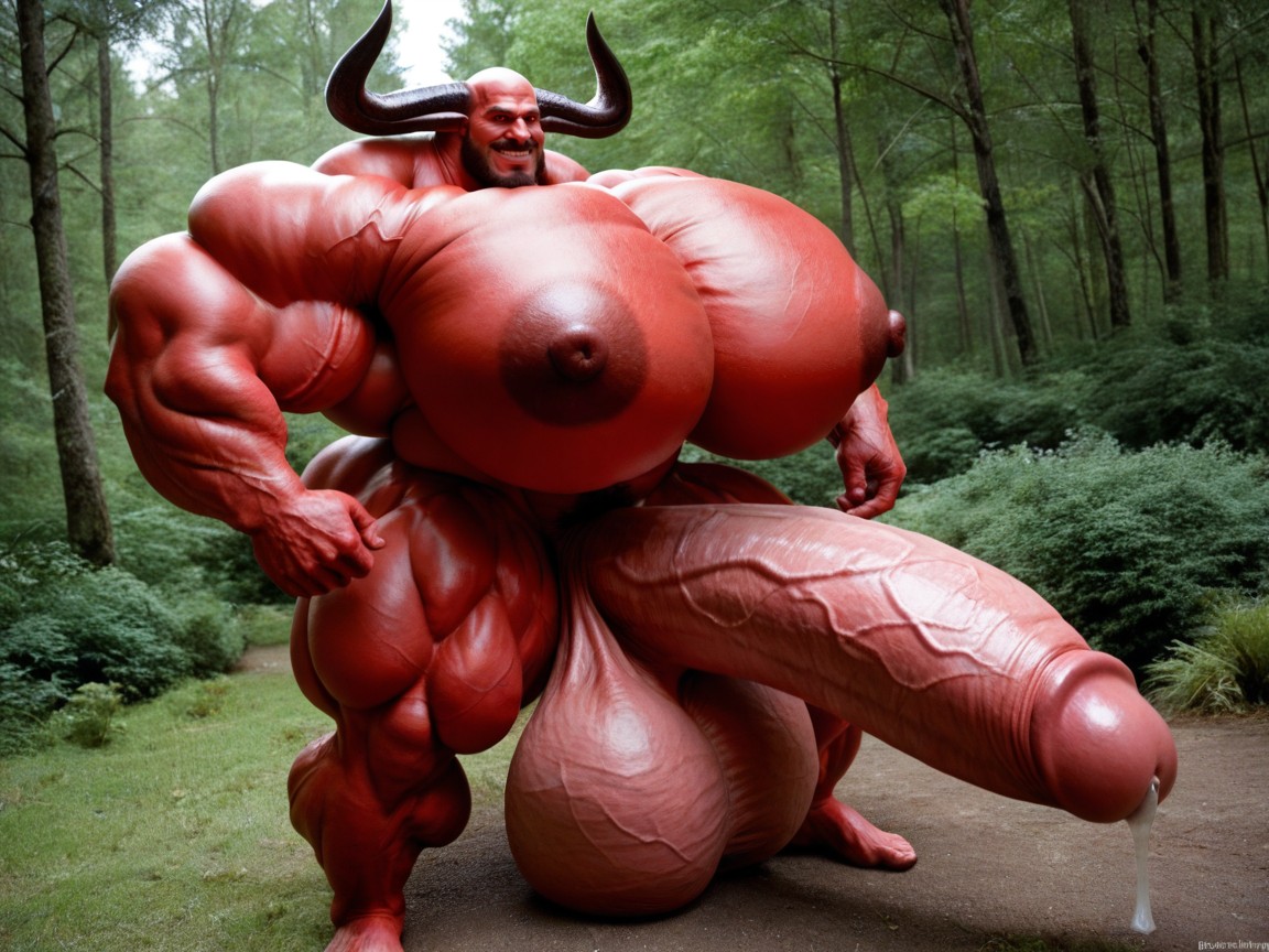 Corpo Todo, Fully Red Skin, Massive Muscles Pornografia gay com IA
