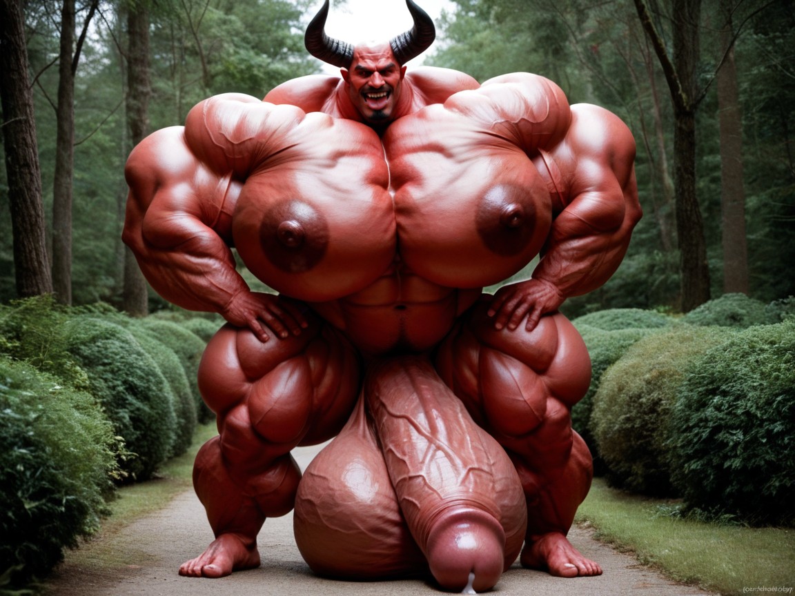 Bunda Extremamente Grande, Massive Oversized Hyper Testicles, Red Devil Pornografia gay com IA