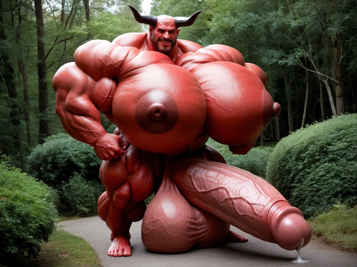 Extreme Hyper Testicles, Fully Red Skin, Hyper Muscle 게이 AI 포르노