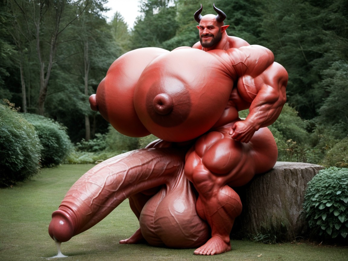 Oversized Hyper Muscles, 1인, Extreme Hyper Cock 게이 AI 포르노