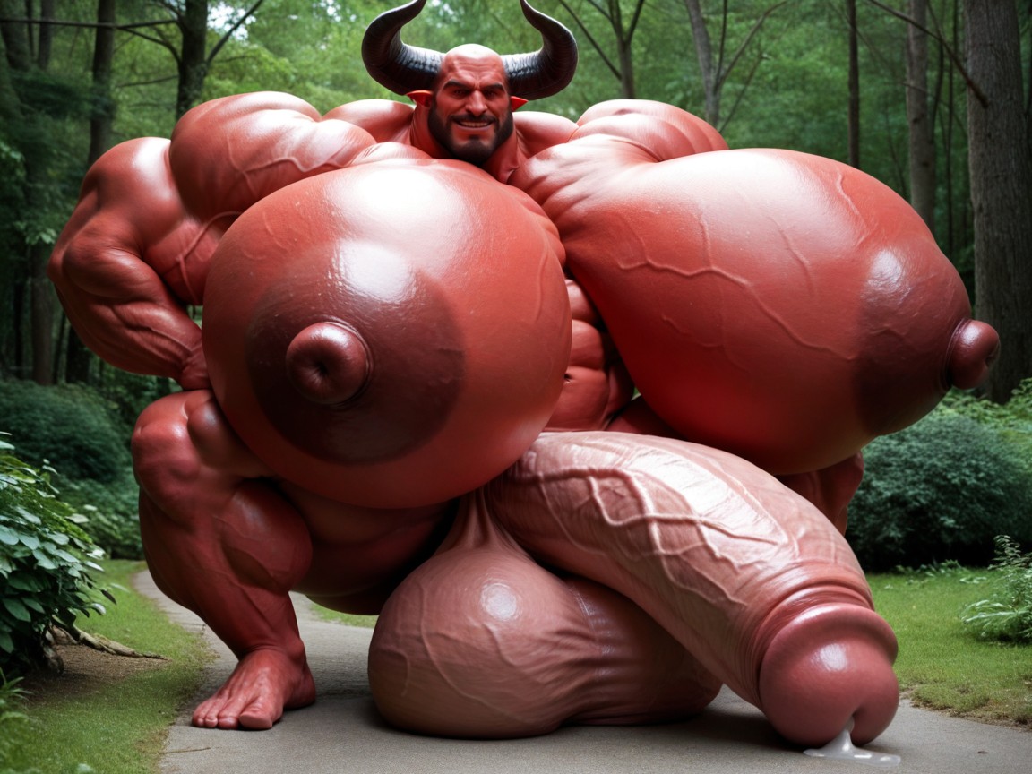 뷰어를 보면서, Hyper Massive Balls Hang, Cock Bigger Than Human 게이 AI 포르노