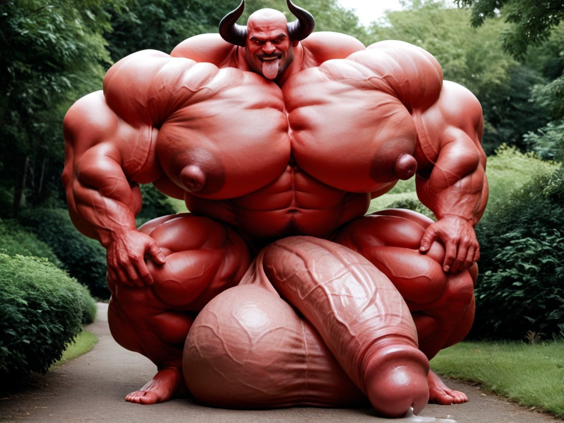 Massive Muscles, Fully Red Skin, Obese AI同性戀黃片