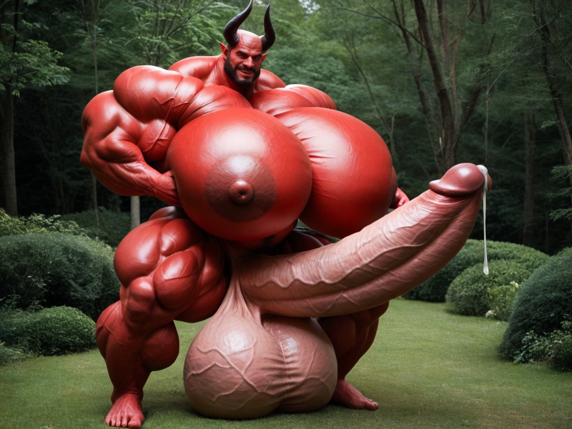 Forêt, Extreme Hyper Testicles, Hyper Muscle Porno IA Gay