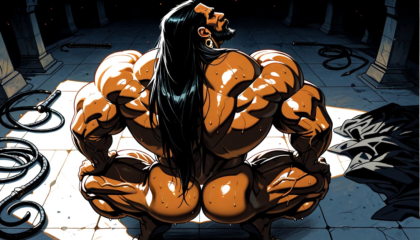 Darkness, Shaved Body, No Hair On Legs AI Gay Porn