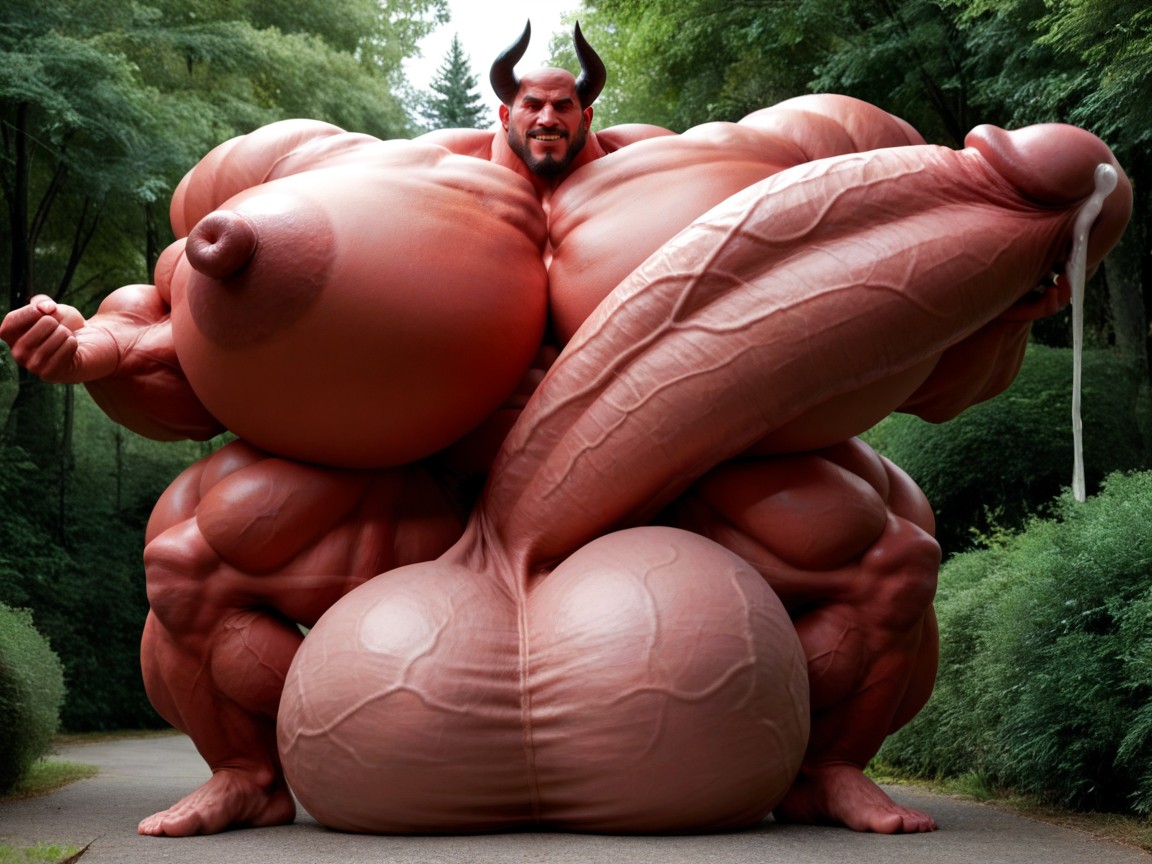 Hyper Veiny Muscles, 빨간 피부, Obese 게이 AI 포르노