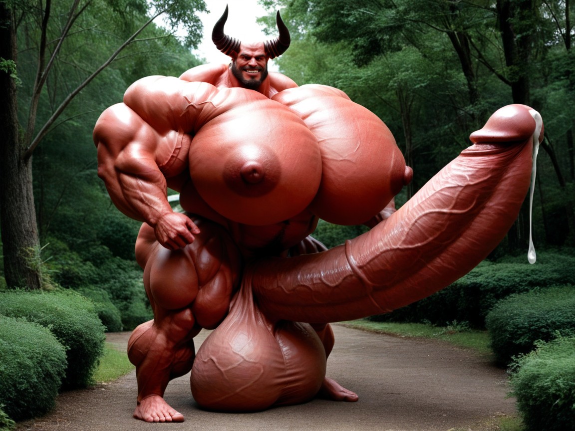 Hyper Puffy Cock, Hyper Massive Balls Hang, Obese 게이 AI 포르노