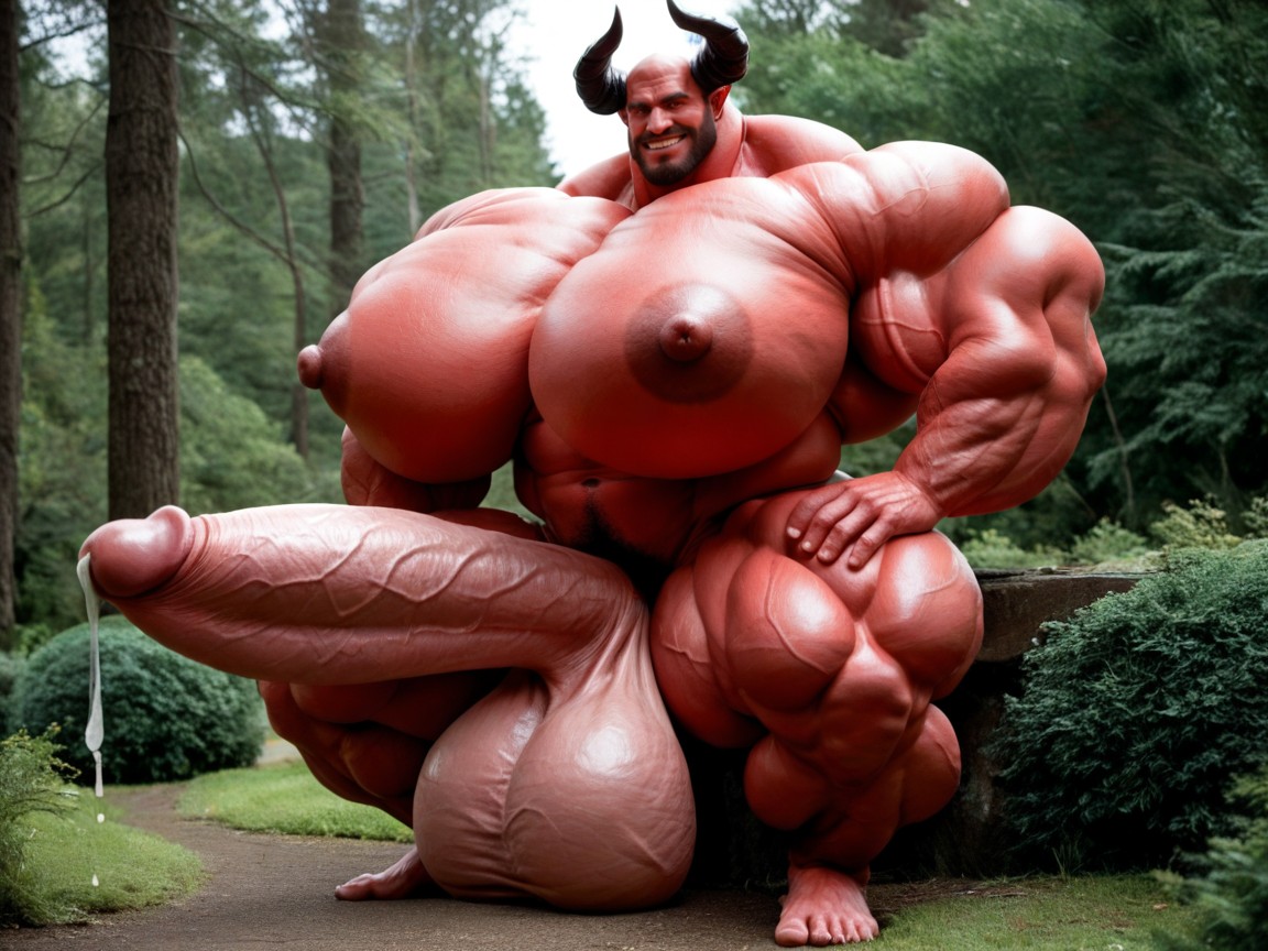 Massive Muscles, 阴茎比身体大, All Muscle Hyper Size AI同性戀黃片