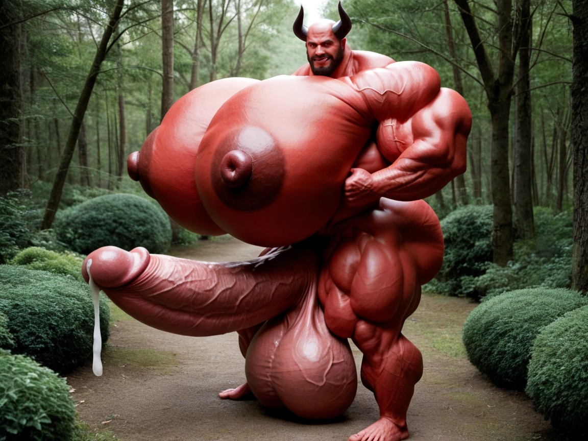 Obsessive Muscle Growth, Thick Black Horns, Biggest Muscle Body Ai Ever Created 게이 AI 포르노