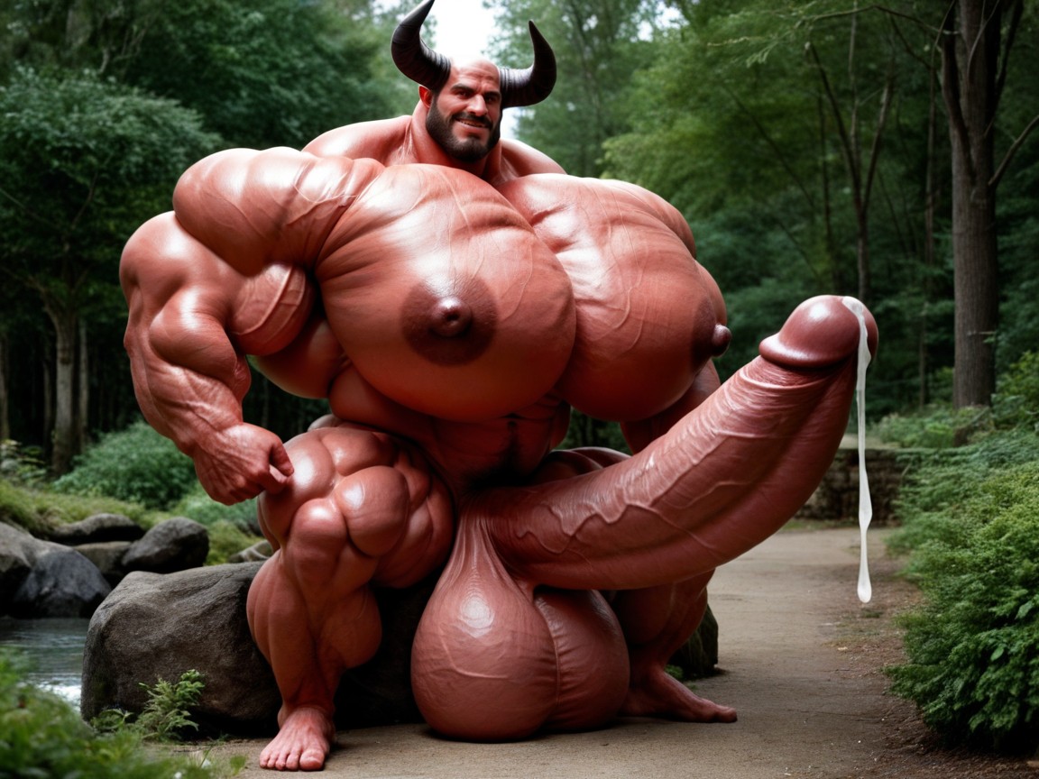 빨간색, Extreme Hyper Cock, All Muscle Hyper Size 게이 AI 포르노
