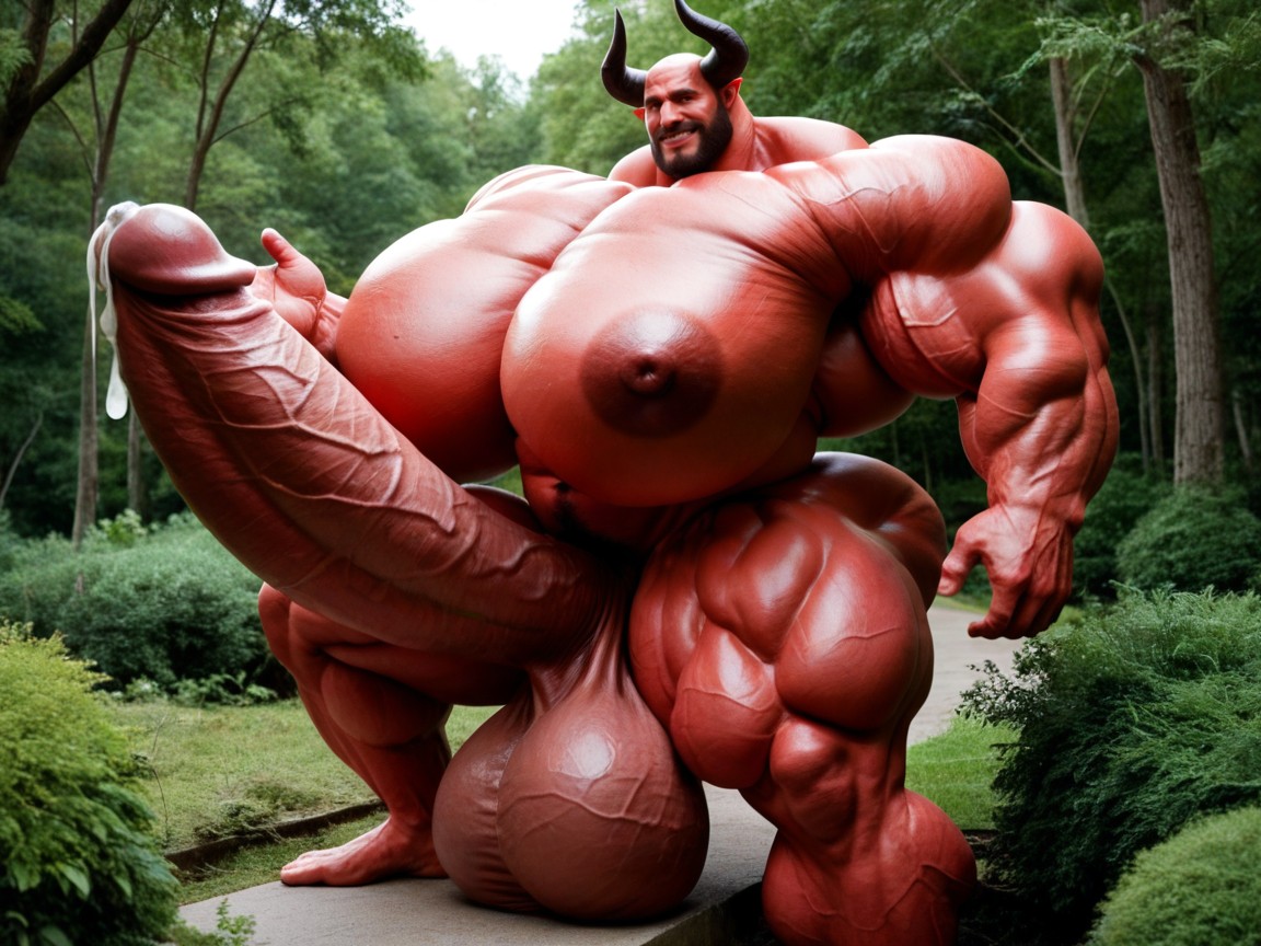18+, Oversized Hyper Muscles, Tongue Out AI Gay Porn