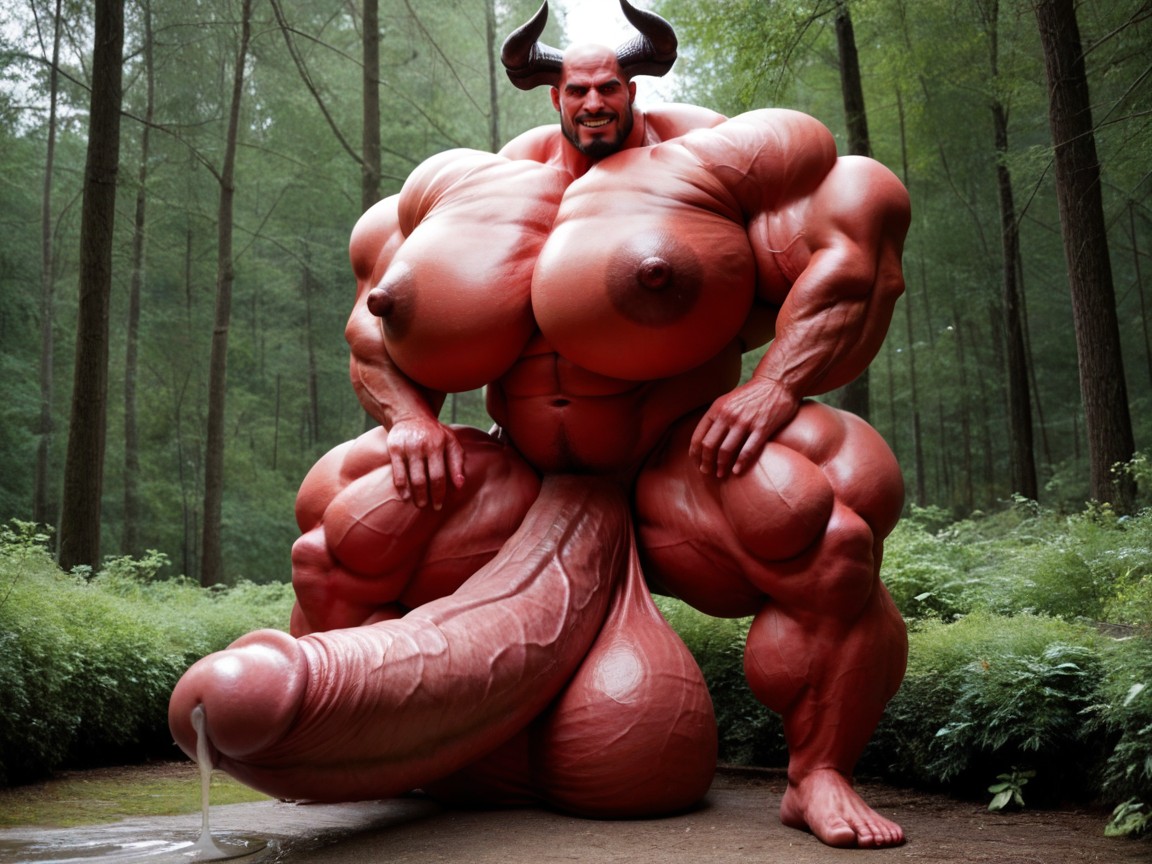 빨간 피부, Hyper Wide Body, Obese 게이 AI 포르노