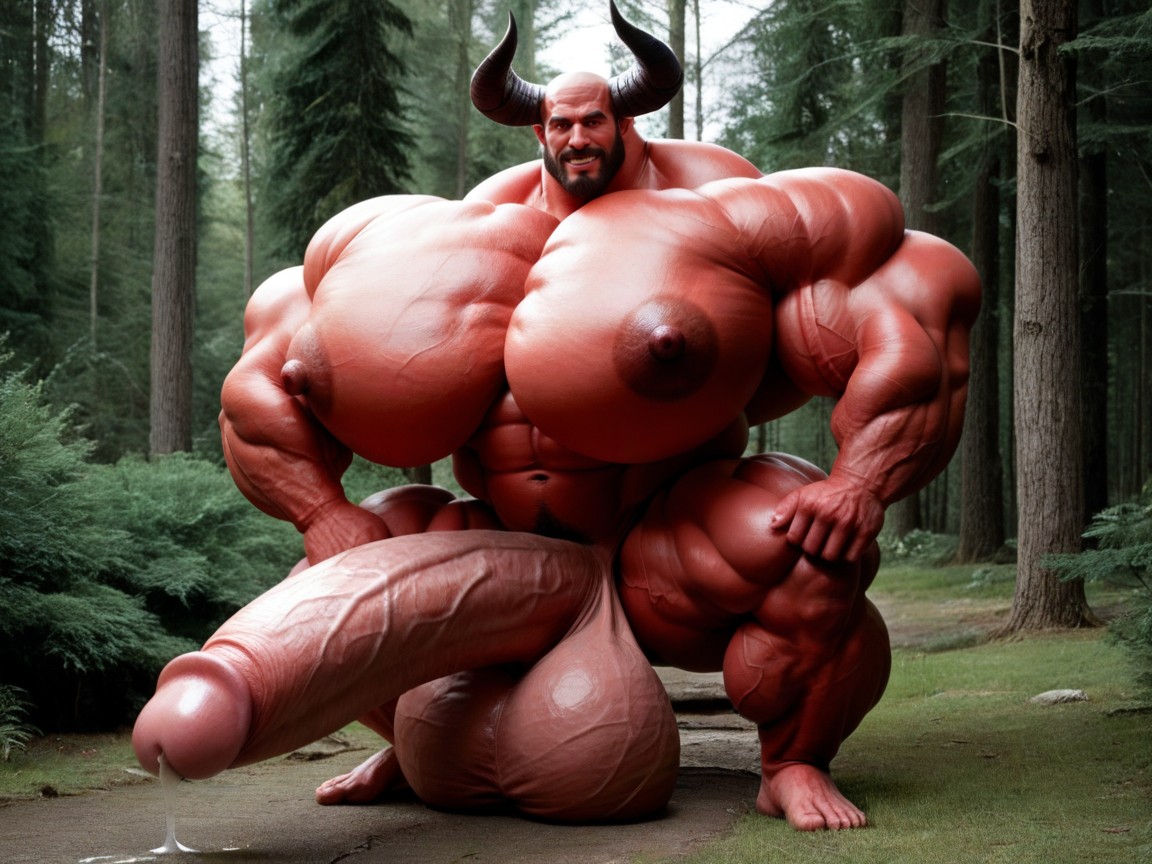 Most Biggest Muscles Ai Ever Created, Impossibly Massive Muscles, 혀 내밀기 게이 AI 포르노