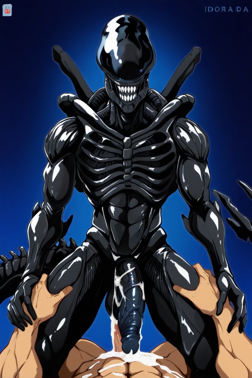 Two Xenomorphs, Riding Cock, 18+ ゲイAIポルノ