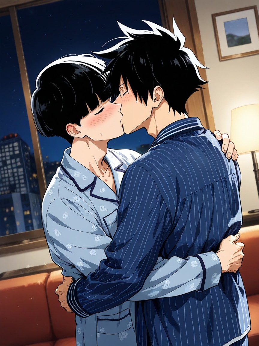 Back View, On Couch, Mutual Hug ゲイAIポルノ