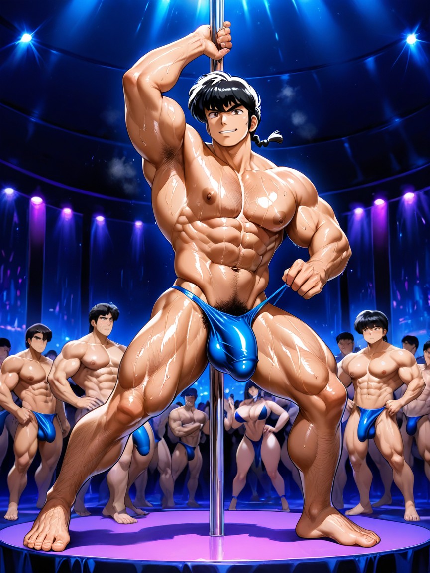 Dancing Pole, Hairy Navel, Big Nipples 게이 AI 포르노