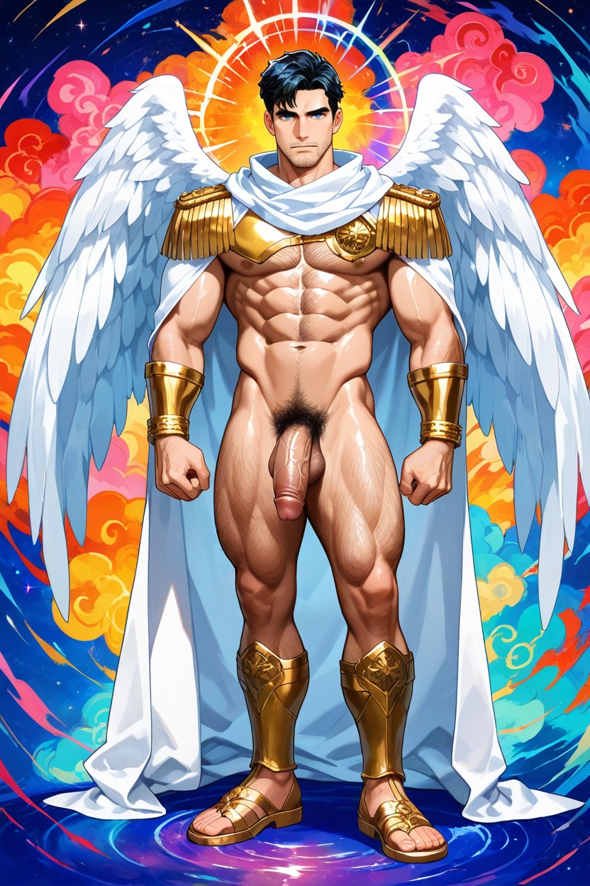 前髪, Displaying His Thick, フルボディ ゲイAIポルノ