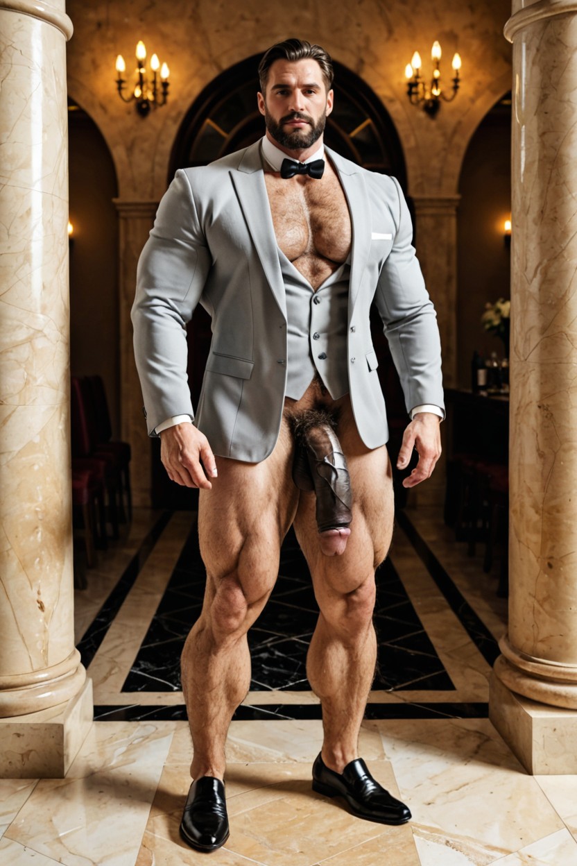 Vista Frontal, Huge Massive Heavy Sagging Round Black Balls, 30+ Pornografia gay com IA