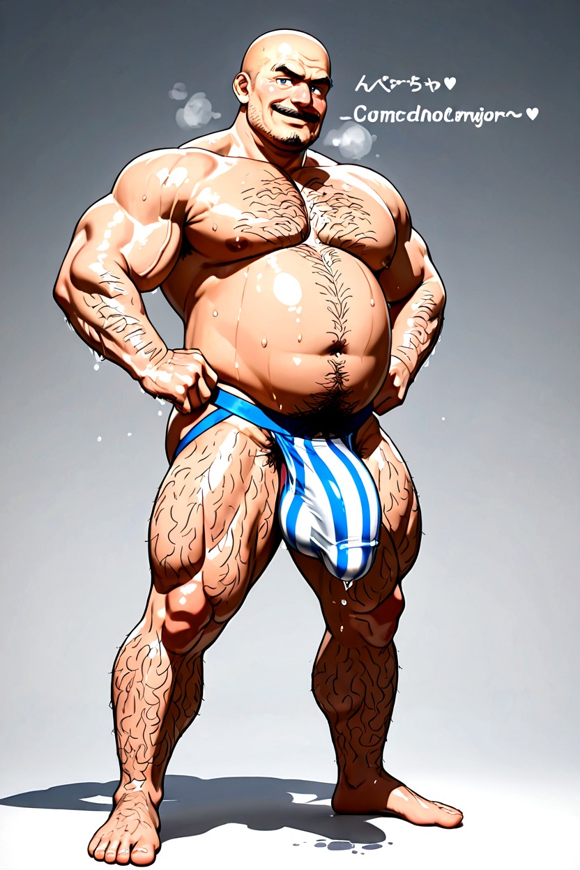 Bald Head, 30+, Penis Bulge ゲイAIポルノ