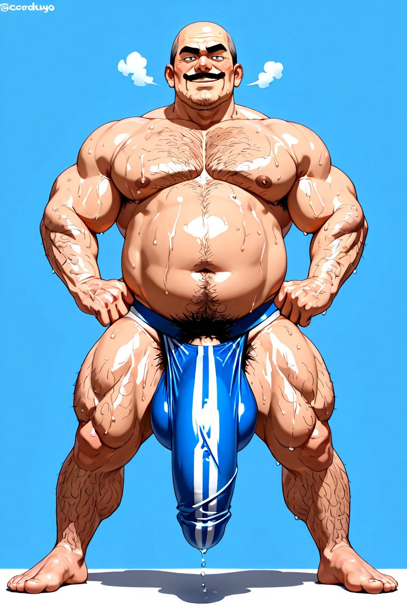 매우 짧은 머리, Curly Body Hair Strands Cover Entire Skin, Excessive Pubic Hair 게이 AI 포르노