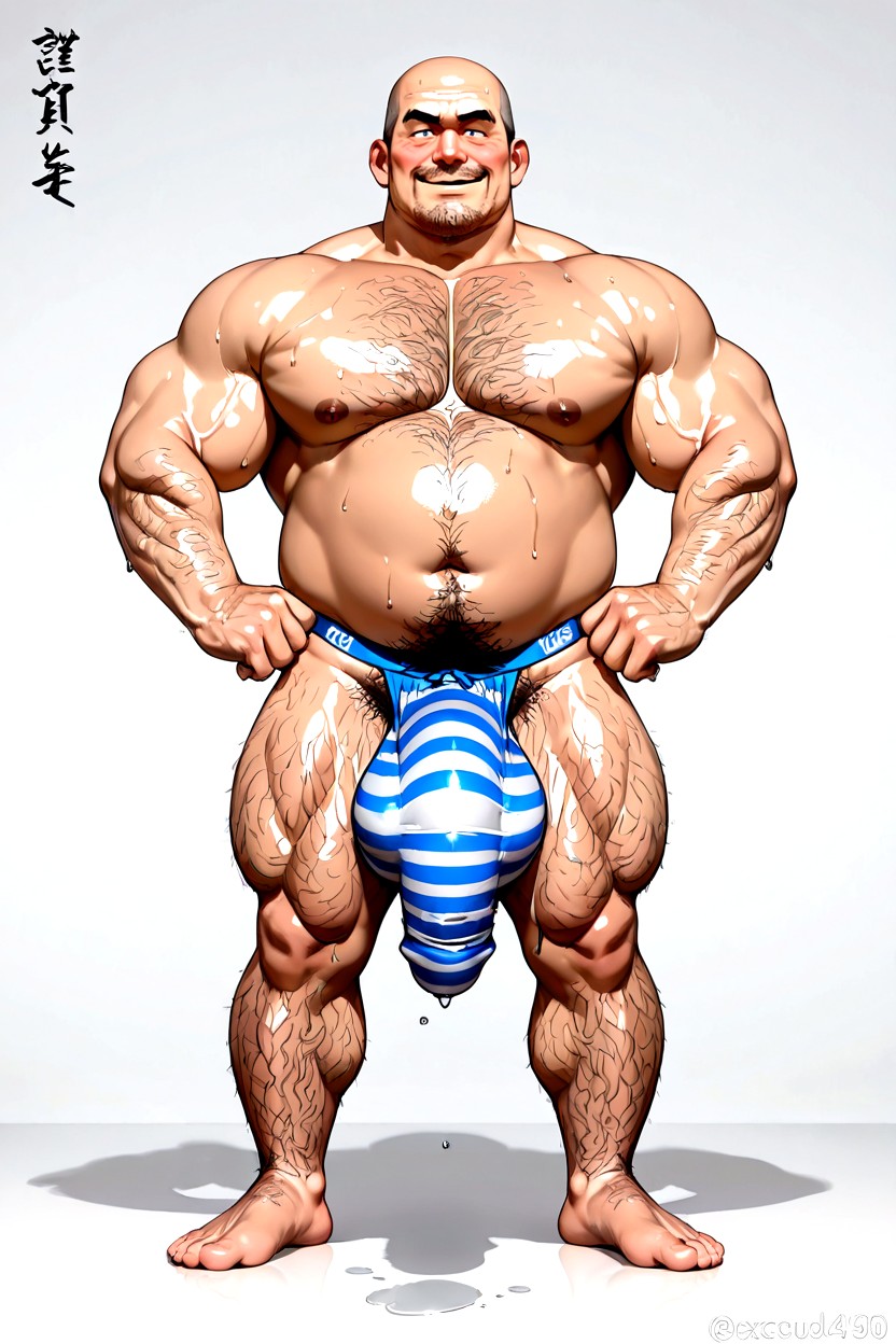Impossibly Long Hyper Penis Bulge, 음경 돌출, Hairy Arms 게이 AI 포르노