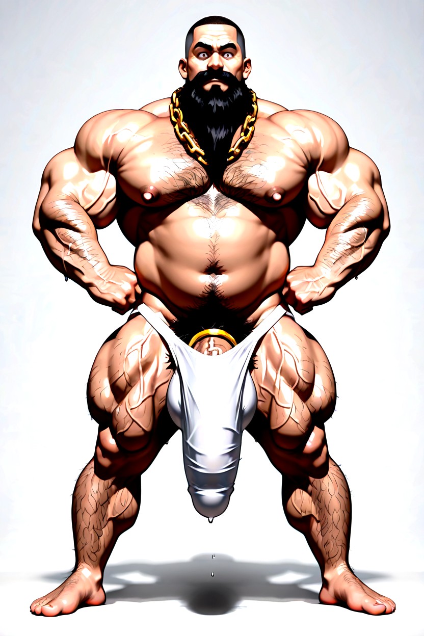 Burlap, Colossal Pecs, 단순 배경 게이 AI 포르노