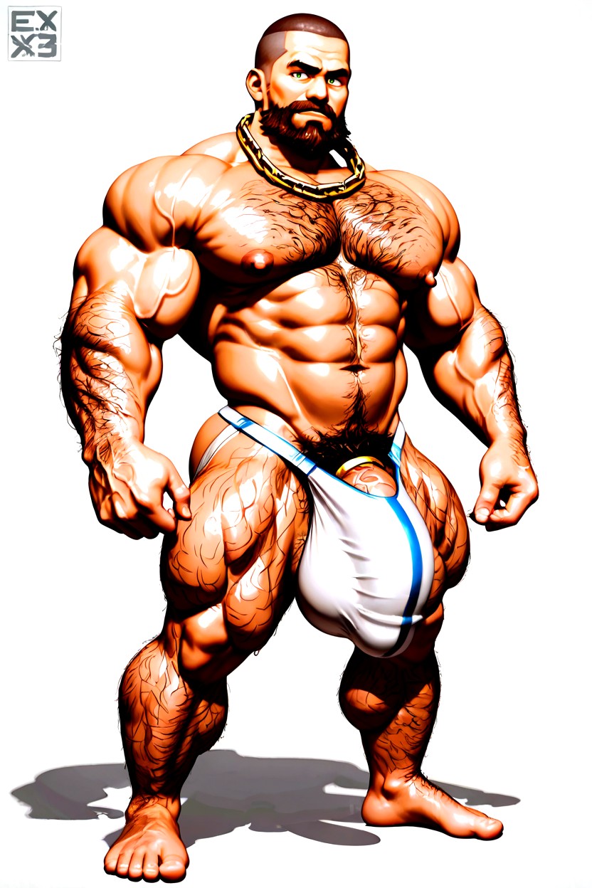 ペニスの膨らみ, Ultra Stretchy Jockstrap, Abundant Body Hair ゲイAIポルノ