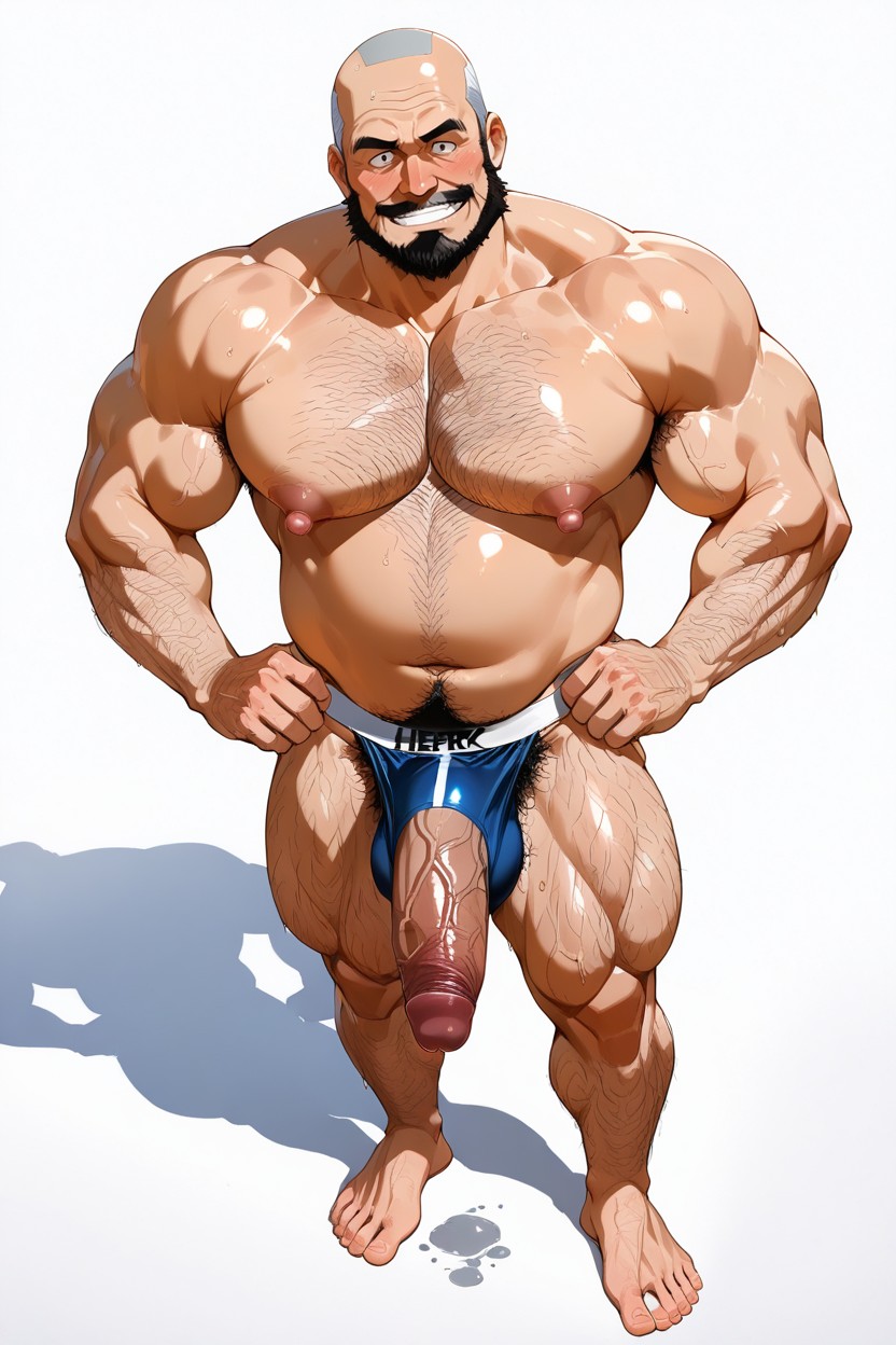 Giant Chest Hair Bundles, Very Hairy Arms, Giant Round Pink Nipples AI同性恋黄片