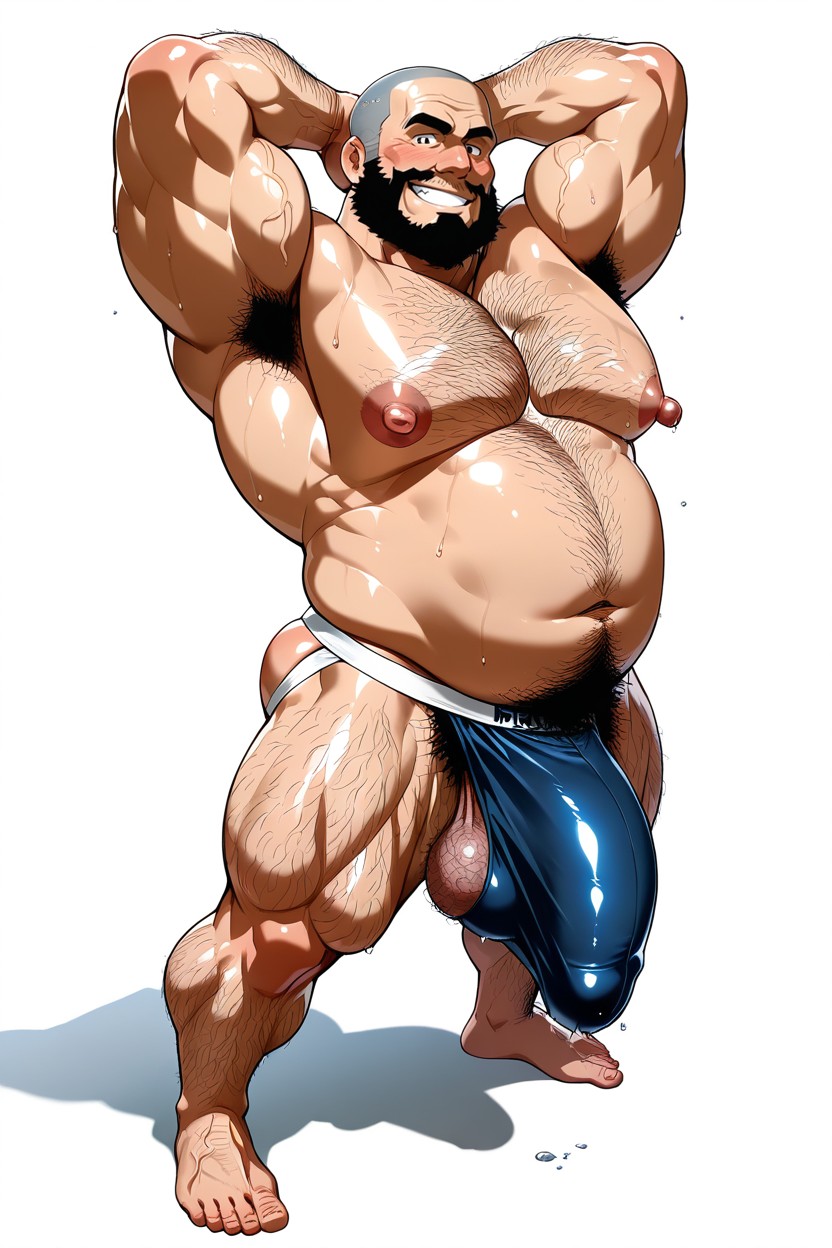 Стоя, Bare Feet, Simple Background ИИ гей порно