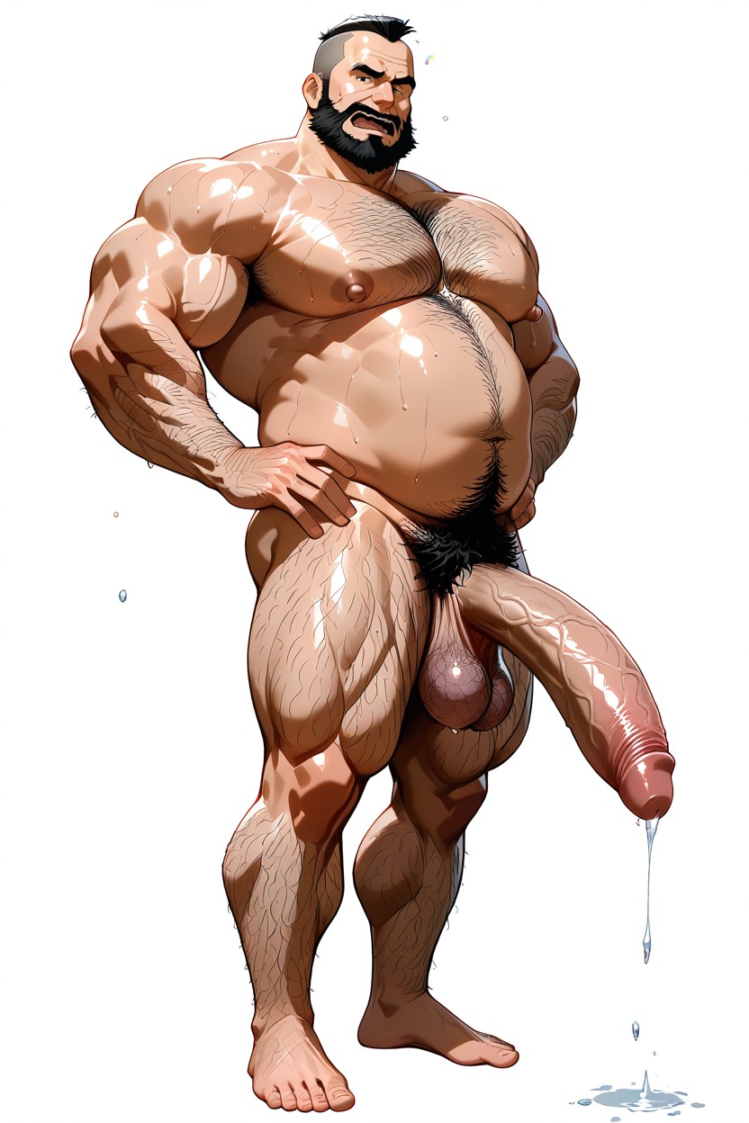 Long Hairy Legs, Muscles Surdimensionnés, Very Hairy Chest Porno IA Gay